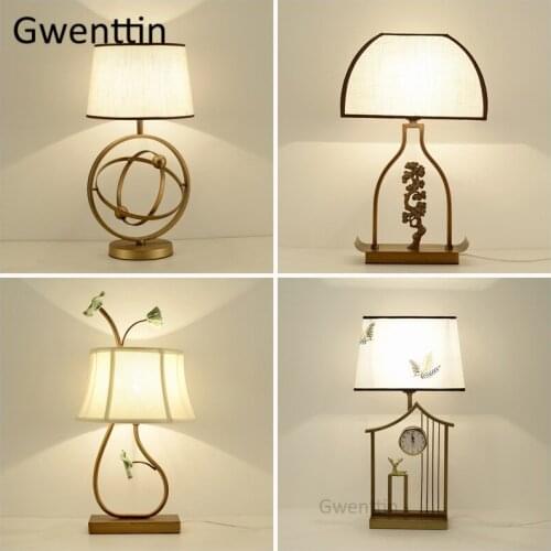 Chinese Style Classical Table Lamp Led Stand Lights Vintage Standing Desk Light Fixtures for Living Room Bedroom Hotel Home Deco