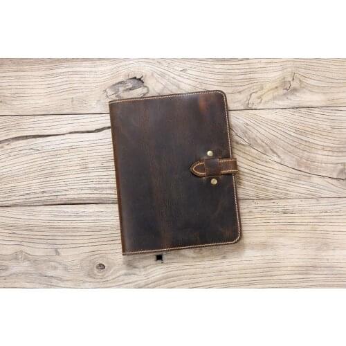 Hand stitched leather cover portfolio for iPad mini 5, iPad Mini 5 5th generation case with Pencil Holder Z03-IXPMMN
