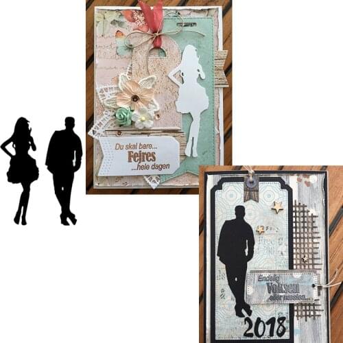 Human Figure Shadow Metal Cutting Dies for Scrapbooking Boy and Girl New 2019 Cutting Embossing Stencils Paper Craft Die