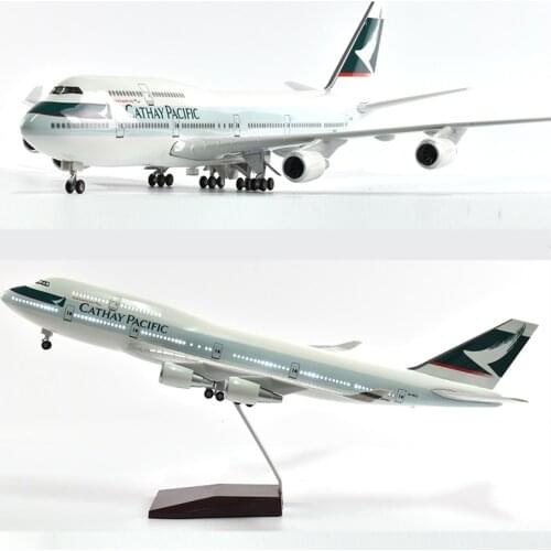 JASON TUTU 46cm Cathay Pacific Boeing 747 Plane Model Airplane Model Aircraft Model 1/160 Scale Diecast Resin Airplanes Planes
