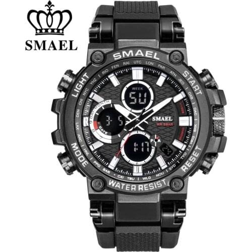 SMEAL Men Watch Digital Waterproof Clock Army Military Watches LED Mens WristWatch 1803 Sport Watch For Men Relogio Masculino