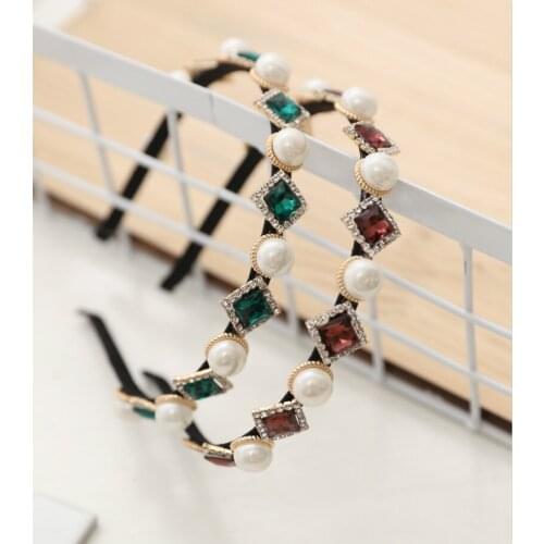 Baroque High grade Pearls Extravagant jewel Hair Hoop Headband Hairband for Women Girls Handmade Hair Band Hair Accessories