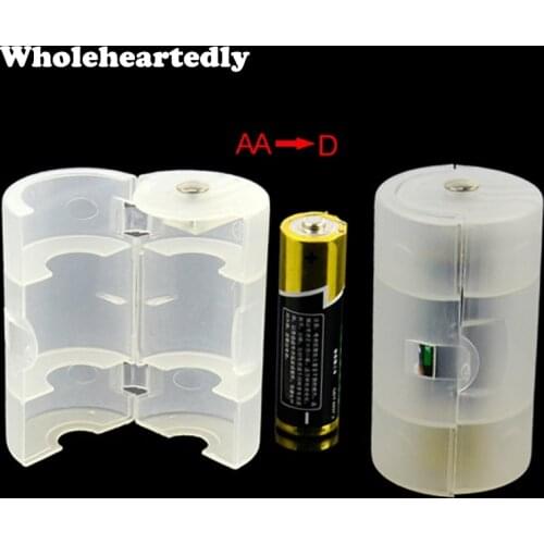High Quality 1pcs AA To D Size Battery Holder Conversion Adapter Switcher Converter Case White Wholesale Price Dropshipping