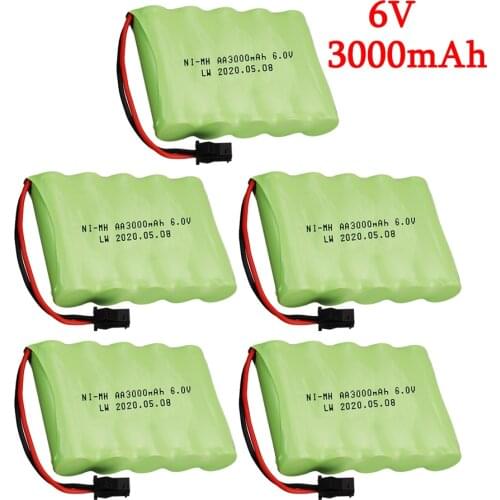 3000mah 6v Rechargeable Battery For Rc toys Cars Tanks Robots Gun NiMH Battery AA 6v 3000mah Batteries Pack For Rc Boat 1-5PCS