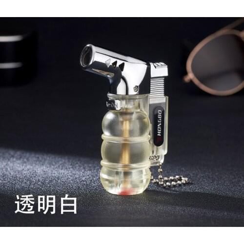 Durable Transparent Miniature Welding Torch Spray Gun Inflatable Lighter Creative Elbow Fixed Fire Straight Into The Lighter