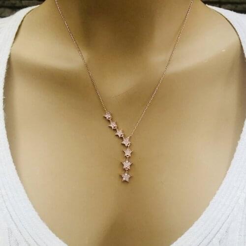 Garden of Stars 925 Sterling Silver Necklace Women Girls Gift Jewelry Accessories Fashion Handmade Elegant Chain