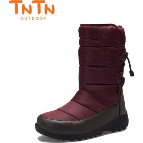 TNTN 2020 Mens Outdoor Snow Boots Winter Fleece Waterproof Cotton Boots Men and Women Hiking Warm Boots For Winter