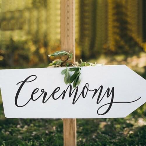 Wedding Ceremony Sign Decal Wedding Decor Chalkboard Decals DIY Decals Custom Wedding Vinyl Sticker Wallpaper Removable C397