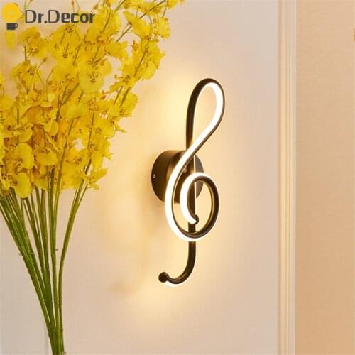 Modern LED Home Decor Wall Lamp Nordic Designer Music Symbol Wall Light Bedside Lamp Corridor Indoor Lighting Wall Sconce Lamp