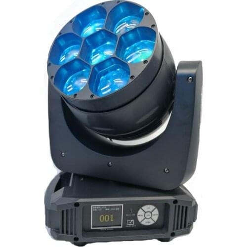 High quality 7x40W RGBW Led Moving Head Zoom Light Mini Bee Eye/Hawk Eye Zoom 12/17CH Beam Wash Effect 2IN1