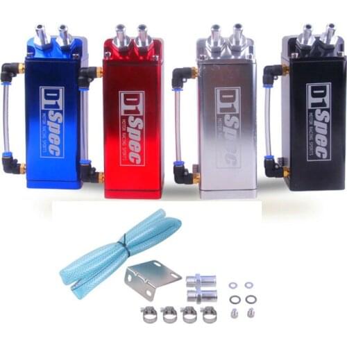 Universal Billet Square Aluminum Engine Oil Catch Tank Can Reservoir Breather Kit D1 SPEC Fuel Tanks
