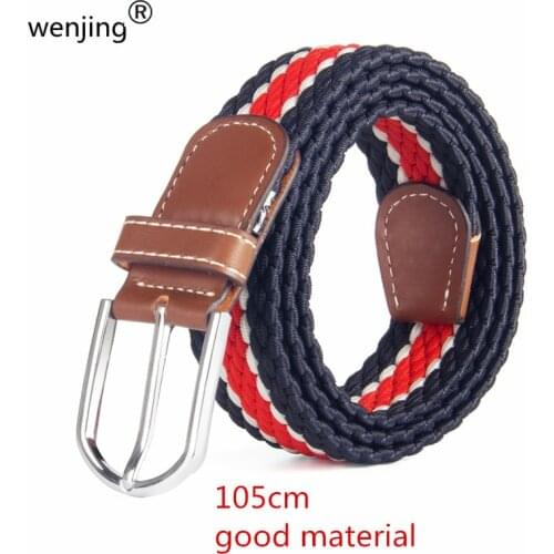 Wj20318 factory wholesale new young man women girls rubber polyester stretch golf elastic canvas belts