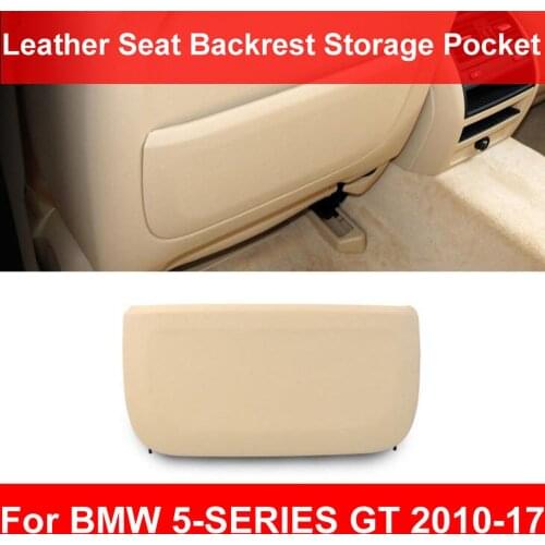LHD RHD Beige Car Rear Seat Backrest Panel Genuine Leather Cover Storage Pocket For BMW 5-series GT F10 F11 F18 520 525 2007-13