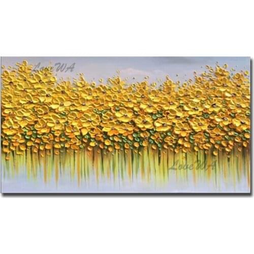 100% Handpainted Abstract Flower Oil Painting 3D Thick Palette Knife Paintings Picture Wall Art on Canvas Large Living Room Deco