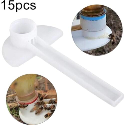 15Pcs Beekeeping Entrance Plastic Water Drinker Garden Bee Honey Feeder Cup Tool Bee Keeping Equip Hive Tool Beekeeping Cap