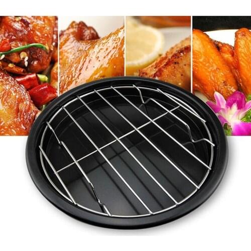 2x BBQ Gas Grate Grids Stainless Steel Round Cooking Grill Meshes,for Baking Pan, Oven Safe, Cooking, Roasting, Drying, Grilling