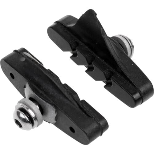 2Pcs Black Brake Pads Blocks Holder Shoes Road Racer Bike Bicycle Rubber Block 52mm