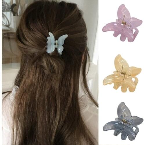 2021 Hair Clips Claw Elegant Butterfly Shape Hair Claw Colorful Hair Barrette Hairpins Headband Sweet Hair Accessories for Women
