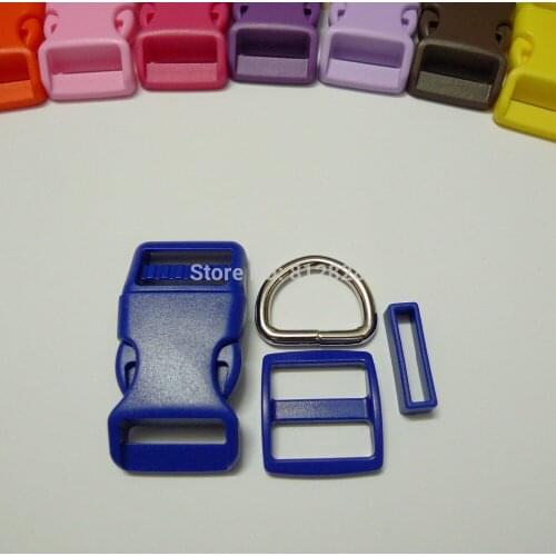 25 Sets 1'' 25mm #8 ROYAL BLUE COLOR Dog Collar Hardware Curved Side Release Buckle Set