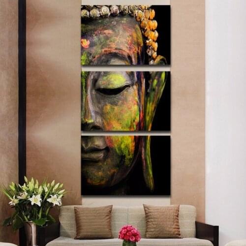 3pcs Abstract Buddha Modern Home Decor Canvas Print Painting Wall Art Picture For Living Room Modular Picture Painting