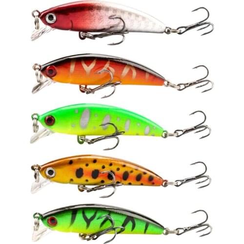 5 Pieces Mini Minnow Fishing Lures 5.5cm 5g Sinking Wobbler Fish Bait Fresh Water Trout Perch Fishing Bait