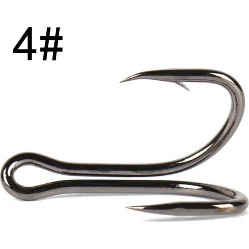 50Pcs/Set Double Fishing Grappling Sharp Hook Fishhook Size #1/2/4/6/8 High Carbon Steel Treble Hooks Fishing Tackle Pecsa