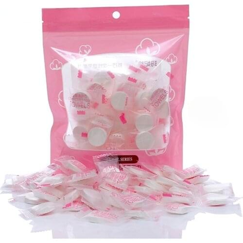50Pcs Portable Mini Non-woven Compression Towel Disposable Capsules Towels Tablet Outdoor Travel Make Up Removal Pads