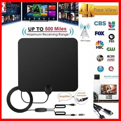 500 Mile HDTV Indoor Digital TV Antenna ATSC HD Indoor UHF/VHF/1080p 4K