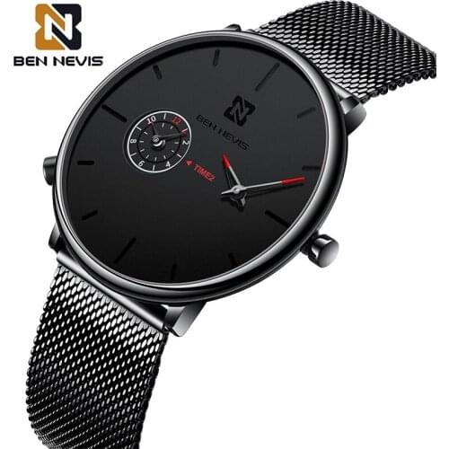 BENNEVIS Brand Men Watches Chronograph Quartz Watch Men Stainless Steel Waterproof Sports Clock Male Business reloj hombre 2021