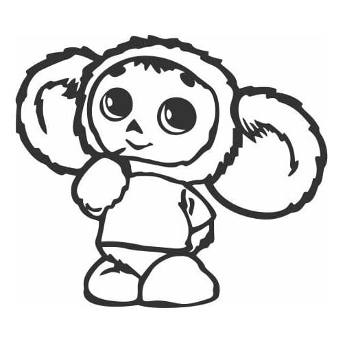 Big Eyes Little Girl Wearing Fluffy Big Ear Clothes Car Decals Car Grill Decoration Removable FA748