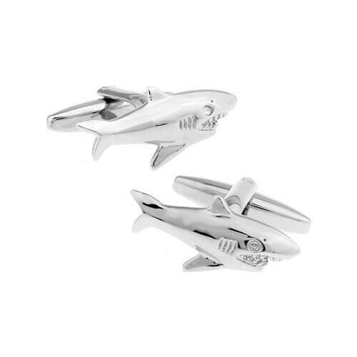 C-MAN Luxury shirt Silvery Fish cufflink for mens Brand cuff buttons cuff links High Quality abotoaduras Jewelry