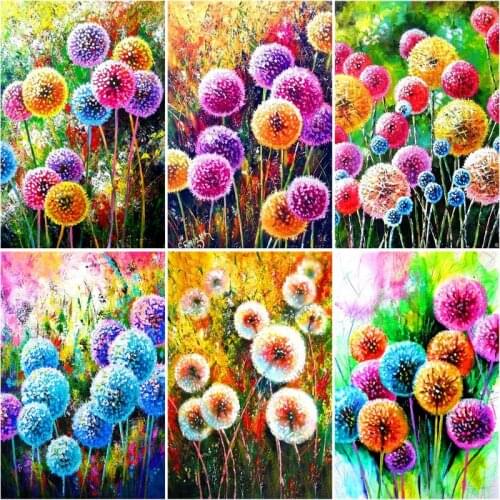 CHENISTORY Frame Diy Painting By Numbers Dandelion Flowers Picture By Numbers 60x75cm Acrylic Paint Handpainted For Home Decors