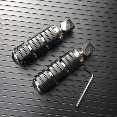 Black Motorcycle Rear Footrests Foot Pegs Pedals for Yamaha VMax V Star 1100 650 Max Road Royal Virago 1999-2006 Motorbike Part