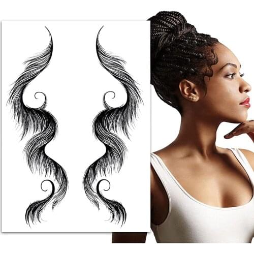 Baby Hair Tattoo Sticker 18 Styles Slayed Edges Hairstyles Tattoo Edge Baby Hair Waterproof Temporary Tattoo Edges Artificial