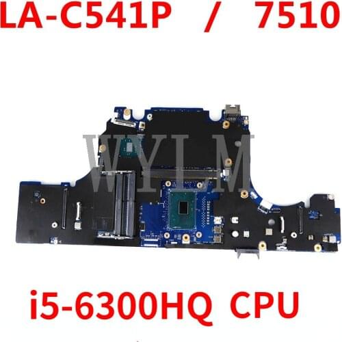 For DELL Precision 7510 I5-6300HQ Notebook Mainboard SR2FP CN-0Y4C16 0Y4C16 LA-C541P Laptop Motherboard