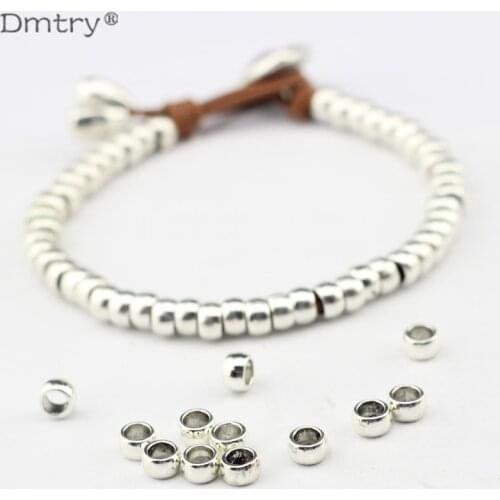 Dmtry 50g/lot Antique Silver Mental Zinc Alloy Handmade DIY Spacer Beads DIY Bracelet Necklace Jewelry Making Accessories LC0038
