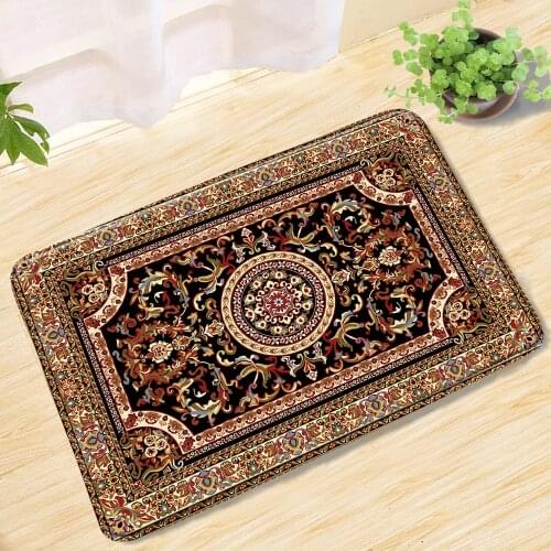Ethnic Pattern Printing Bath Mat Colorful Geometric Texture Foot Mats Toilet Carpets Rug Anti-Slip Bathtub Mat Bathroom Products