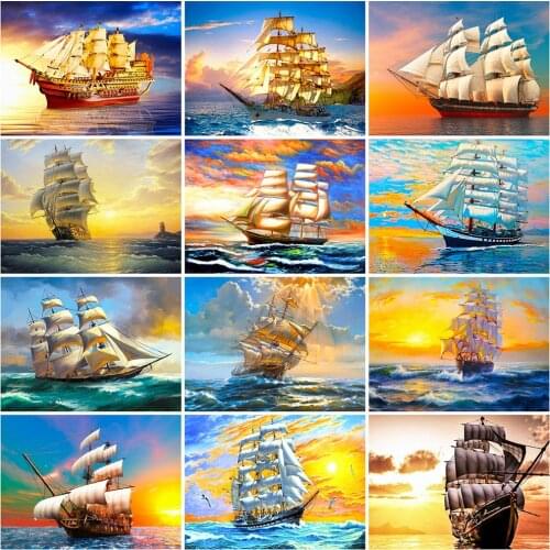 Evershine 5D DIY Diamond Painting Ship Diamond Embroidery Sale Scenery Picture Of Rhinestone Mosaic Cross Stitch Home Decoration
