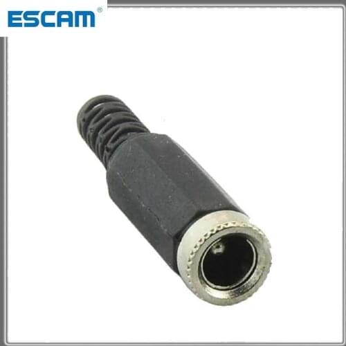 DC Power Female Plug 5.5x2.1mm DC Power Cable Connector Socket black Coupler for CCTV Camera Connect DC Jack Plug ESCAM DC05