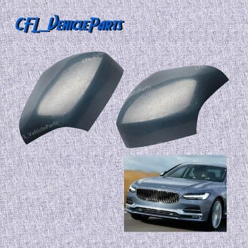 Pair Front R+L Door Rear View Wing Mirror Cover Cap Trim Unpainted 39854919 39854904 For VOLVO XC60 2010 2011 2012 2013