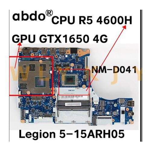 For Lenovo Legion 5-15ARH05 laptop motherboard GY55K GY55L NM-D041 motherboard with CPU R5 4600H GPU GTX1650 4G 100% test work