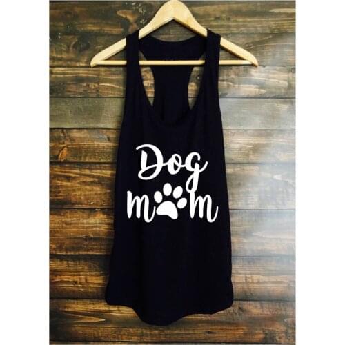 Cute Mother Art Tanks Dog Mom Slogan Paw Graphic Dog Lover Women Summer Vest Undershirt Singlet Sleeveless Garment