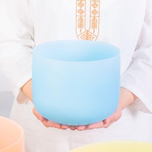 New 10Inch Light Blue Color G Throat Frosted Quartz Crystal Singing Bowl