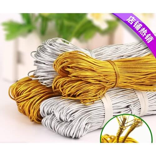New DIY 10 Yards 1-1.5 Mm Width Gold Silver Elastic Rope Core Packing Ribbon Craft