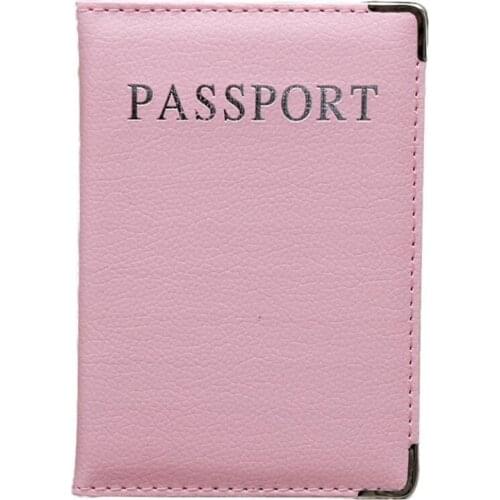 PU Leather Passport Cover Cute Business Card Holder Pouch for Travel Wallet Russian Netherland Case Women Pink Organizer Purse