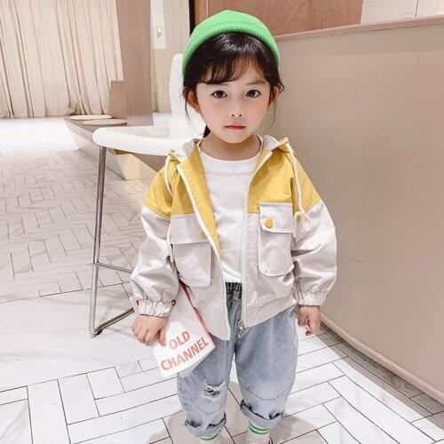 Autumn Toddlers Kids Coat Fashion Korean Patchwork Tooling Jacket for Boys Girls Children Unisex Casual Loose Jackets Clothes