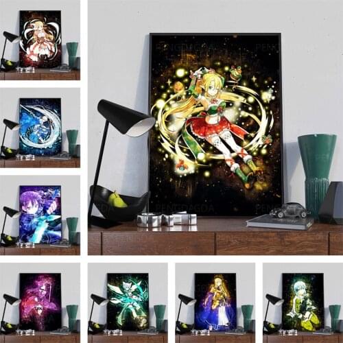 Home Decor Poster Beautiful Girl Yellow Fight Anime Wall Art Canvas Print Painting Pictures For Living Room Modular No Framework