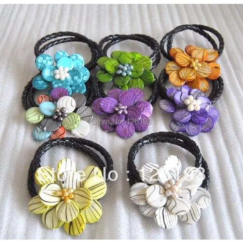 Popular New Desginer One Zebra shell Pearl MOP Flower Necklace Floral Pendant 8 Colors Pick Fashion Jewelry Women or Girl