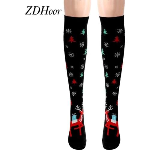 Christmas Compression Socks Men Women Christmas Theme Printed Stockings Athletic Running Medical Sports Flight Travel Socks