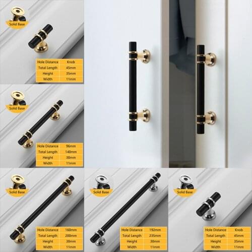 Cabinet Handles Straight T Bar Handle Black Gold Door Pulls Luxury Kitchen Cupboard Handles Pulls and Knobs